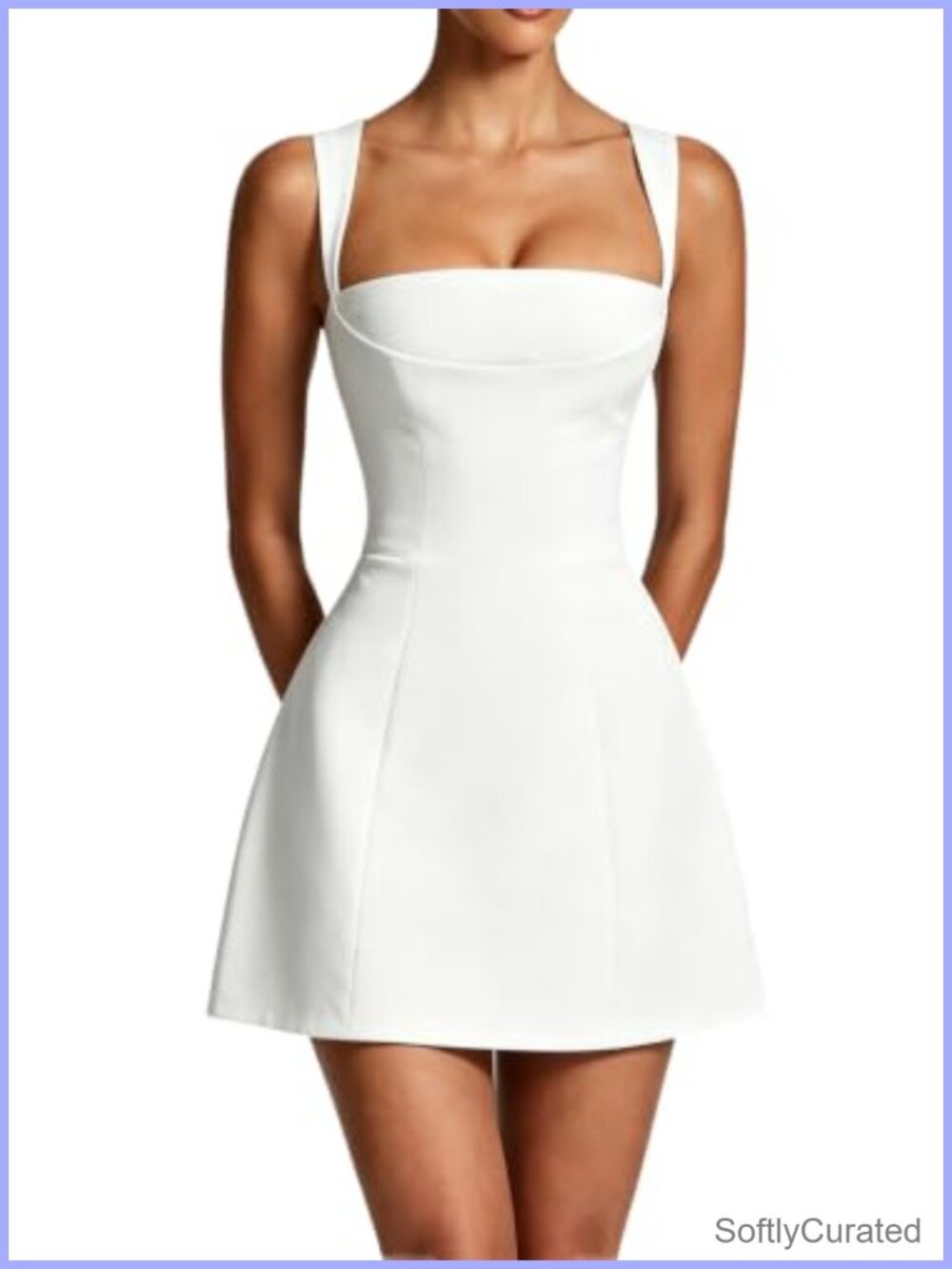 Square Neck Corset A-Line Mini Dress Sleeveless Backless